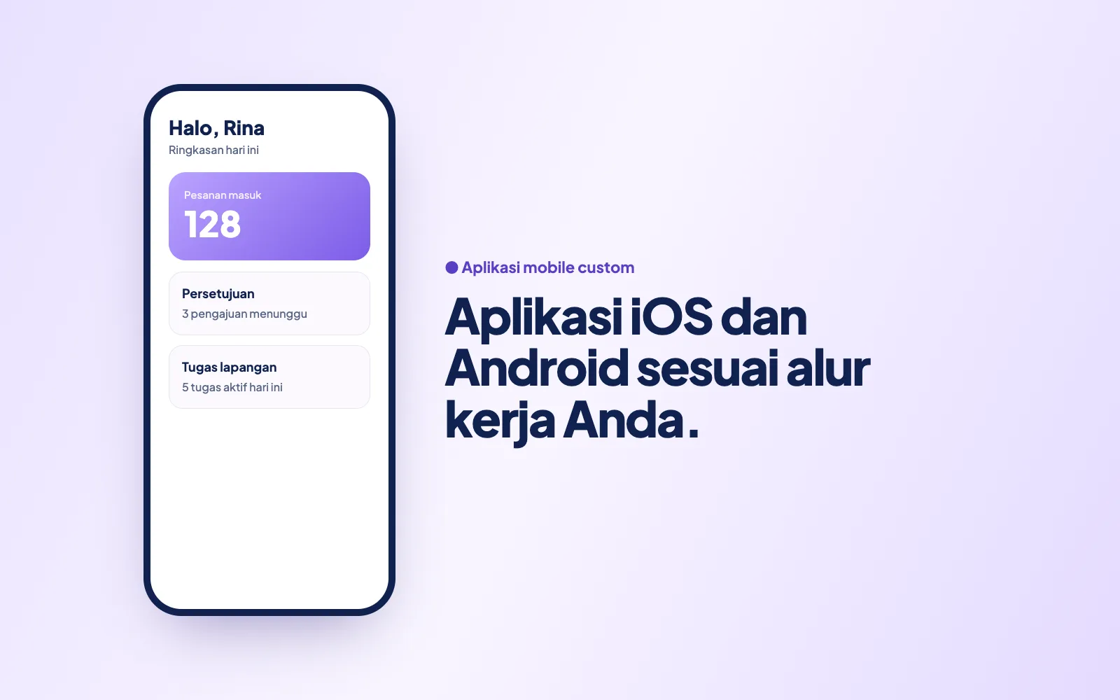 Aplikasi mobile custom